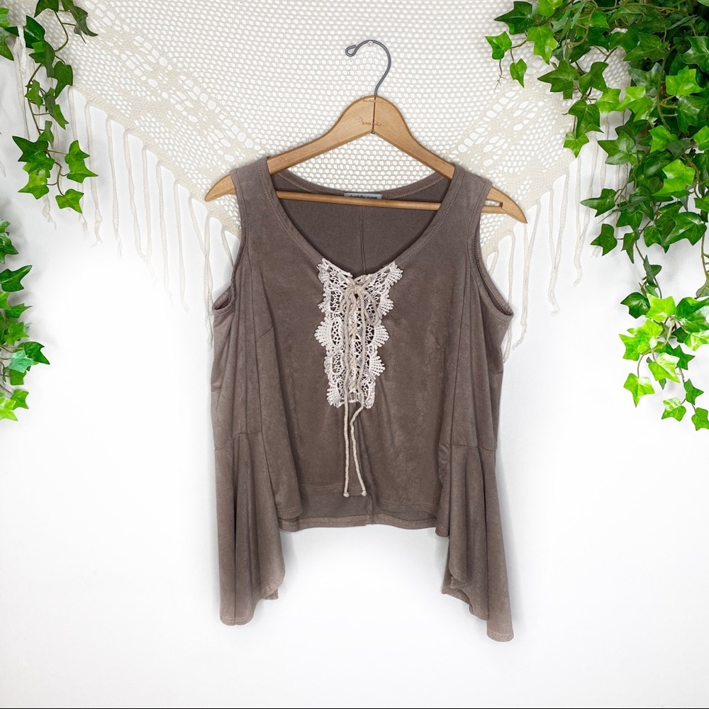 Charlotte Russe Boho Cold Shoulder Top